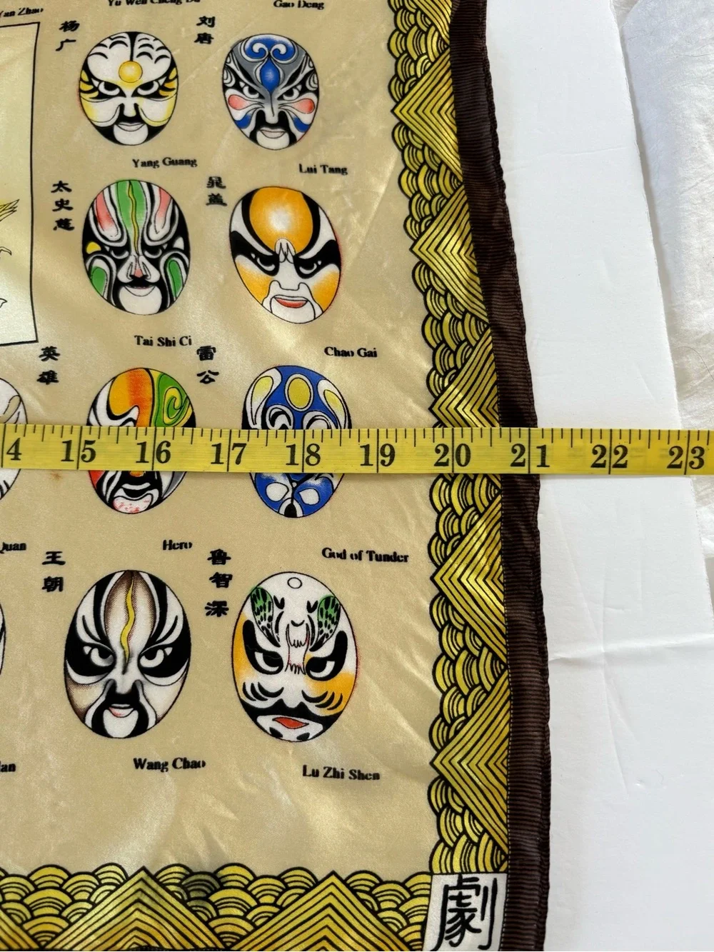 VNTG 100% Silk Facial Makeup Beijing Opera Square Scarf Artsy Teacher Music Face